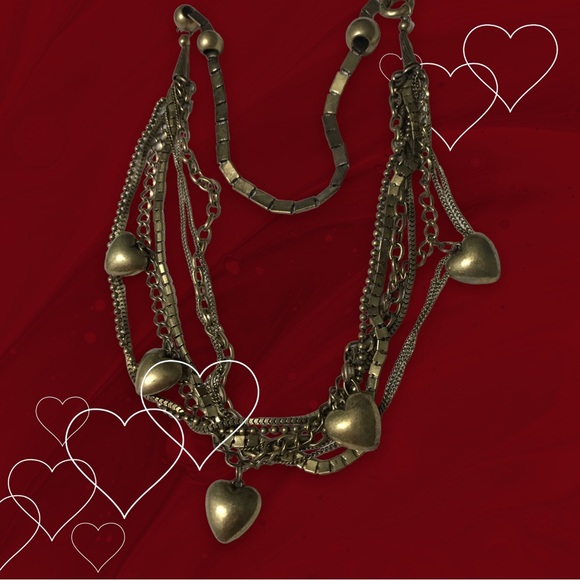 Vintage Brass Multilayered  Gold ToneLong Necklace - Picture 7 of 10